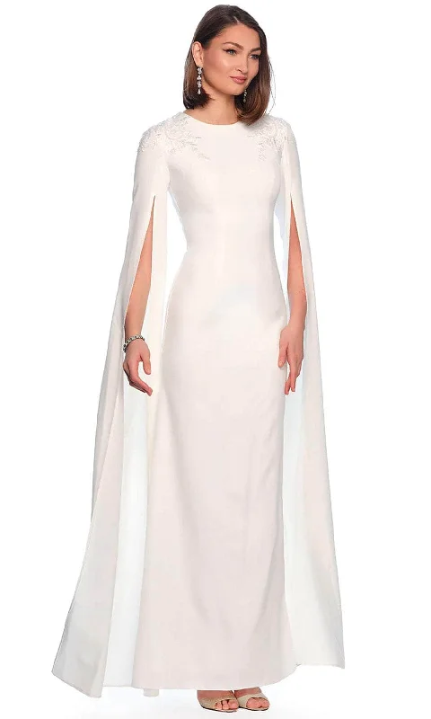 Asymmetric - hem wedding guest dresses in metallic huesDave & Johnny Bridal 11522 - Split Cap Sleeve Bridal Gown