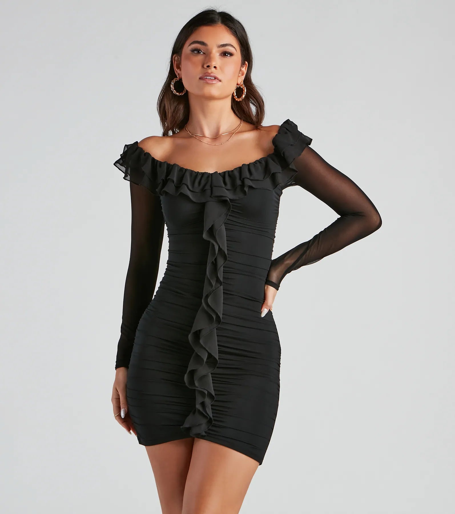 Cocktail dresses with a cut - out detail and a body - con fitDrinks With The Girls Mesh Mini Dress Cocktail dresses with a cut - out detail and a body - con fitDrinks With The Girls Mesh Mini Dress