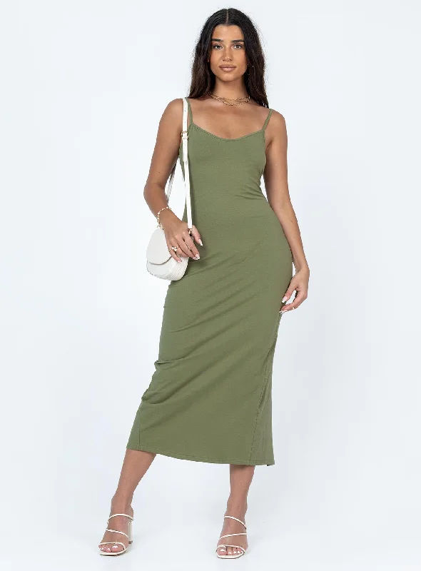 Bodycon dress in a pastel color palette​Jesy Maxi Dress Khaki