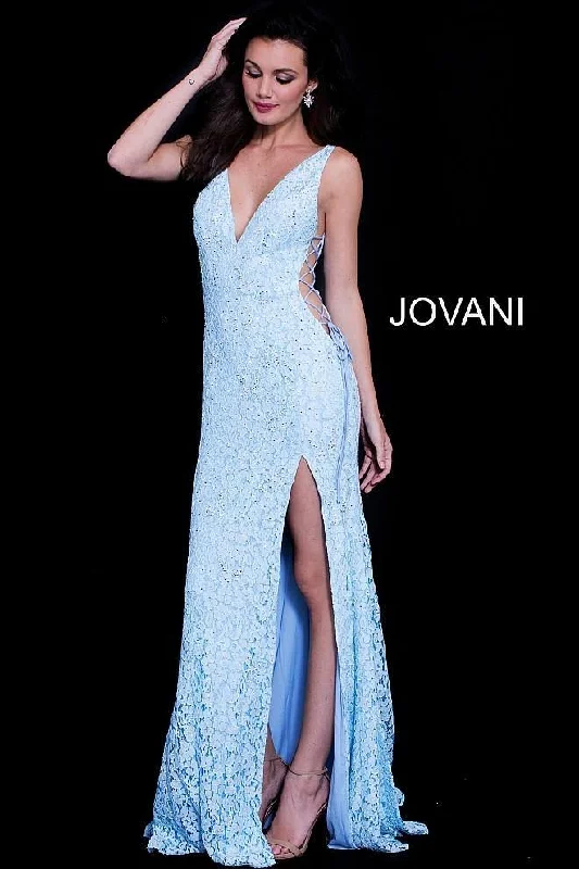 Bodycon dress with a flared skirt for a unique silhouette​Jovani 59668 Long Prom Dress