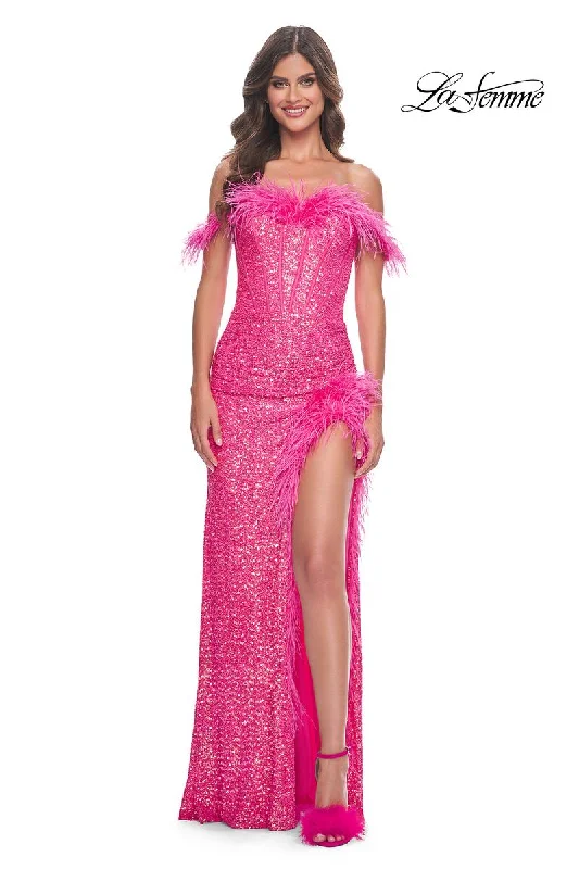 Party dresses with a handkerchief hem for a unique and flowing style​La Femme Dress 32150