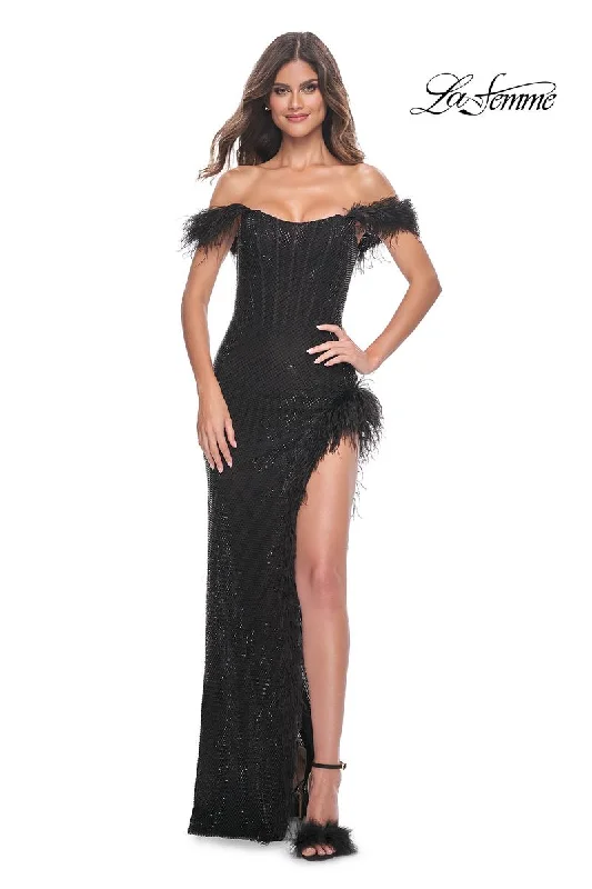 Party dresses with a denim material for a casual yet stylish look​La Femme Dress 32151