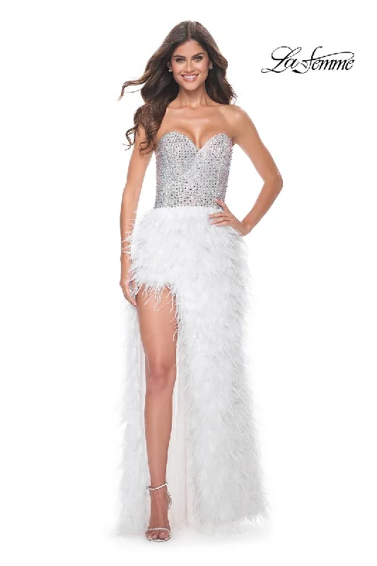 Party dresses with a satin - lined interior for added comfort​La Femme Dress 32165
