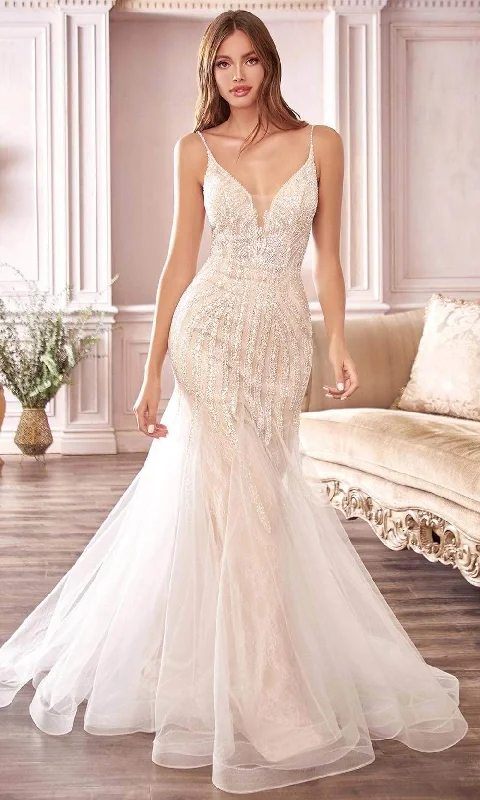 Sequined wedding guest dresses for an evening weddingLadivine Bridals - CDS401 Beaded Mermaid Wedding Gown
