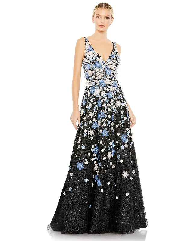 Bodycon dress in a geometric pattern​Mac Duggal 11169 Prom Long Sleeveless Floral Dress