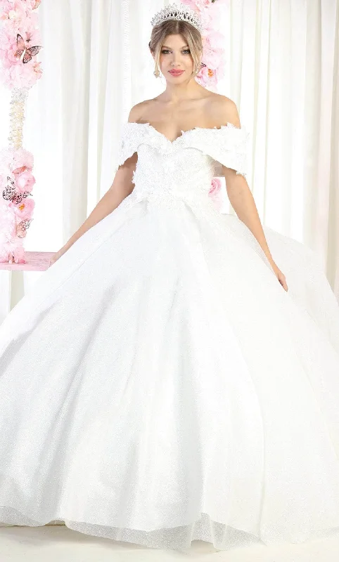 Wedding guest dresses with tiered skirts for a feminine lookMay Queen LK165 - Applique Quinceanera Ballgown