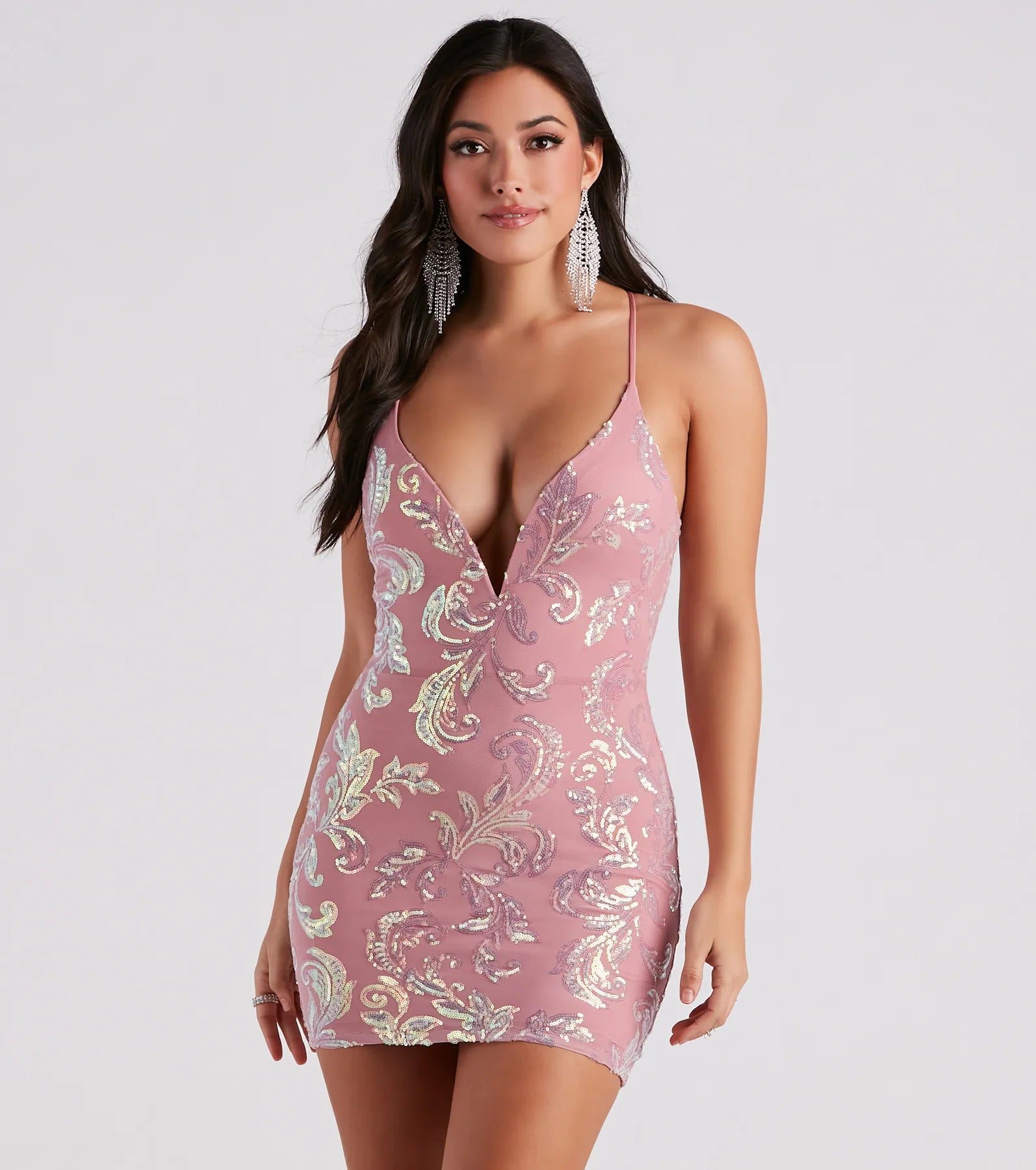 Sheath - style bodycon dress for a sophisticated office look​Rise And Shine Iridescent Sequin Mini Dress