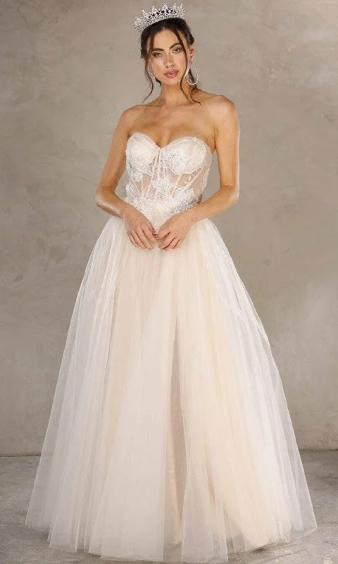 Geometric - printed wedding guest dresses for a modern weddingTerani Couture - 2215P0005 Floral Corset A-Line Gown