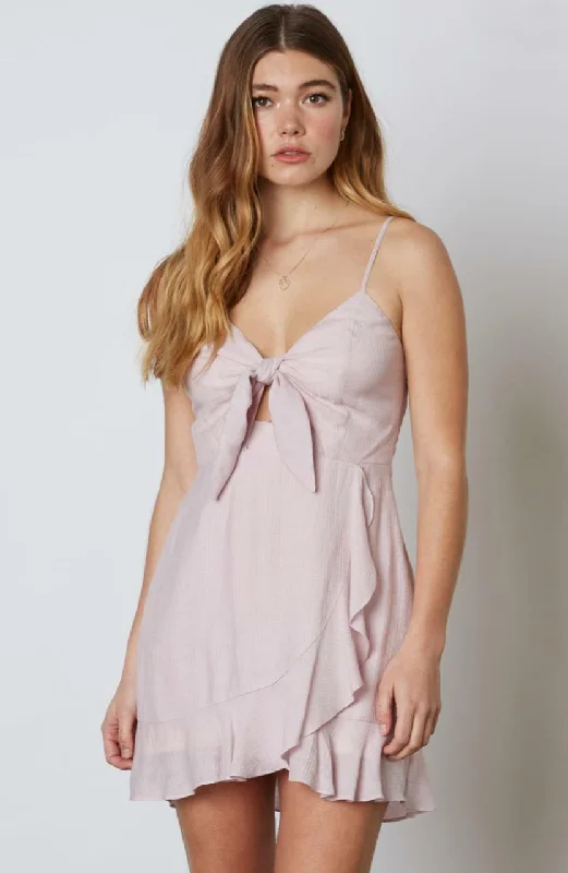 Animal - print wedding guest dresses in subtle colors for a bold statementTessa Lilac Tie-Front Mini Dress