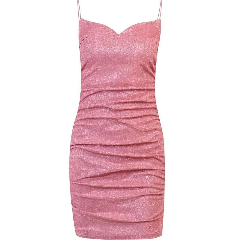 Cocktail dresses with a tassel - adorned belt and a sheath styleBerryBetty - Textured spaghetti strap v neck ruched mini dress - Final Sale Cocktail dresses with a tassel - adorned belt and a sheath styleBerryBetty - Textured spaghetti strap v neck ruched mini dress - Final Sale