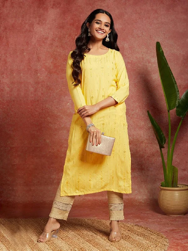 Plaid cocktail dresses with a flared skirt for a classic feelYellow Embroidered Rayon Straight Kurta Plaid cocktail dresses with a flared skirt for a classic feelYellow Embroidered Rayon Straight Kurta
