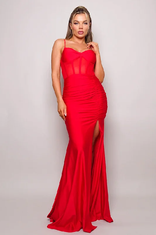 Prom dresses with lace - trimmed hems and off - the - shoulder necklines for a delicate lookBay Mesh Corset Maxi Dress Prom dresses with lace - trimmed hems and off - the - shoulder necklines for a delicate lookBay Mesh Corset Maxi Dress