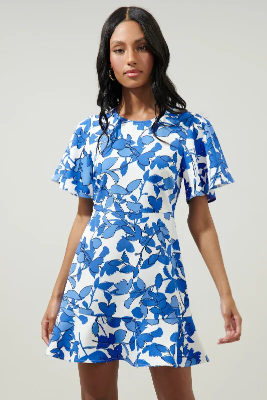 Prom dresses with ruched bodices and organza sleeves for a romantic lookKhol Floral Flouncy Mini Dress