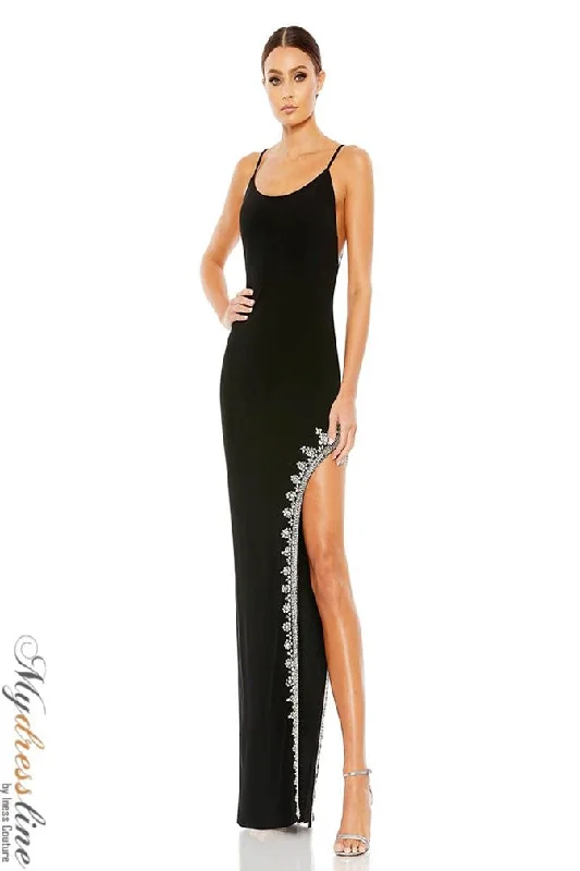 Formal dresses with one - shoulder ruffled straps and sequined bodices for a trendy and eye - catching lookMac Duggal 42002 Formal dresses with one - shoulder ruffled straps and sequined bodices for a trendy and eye - catching lookMac Duggal 42002