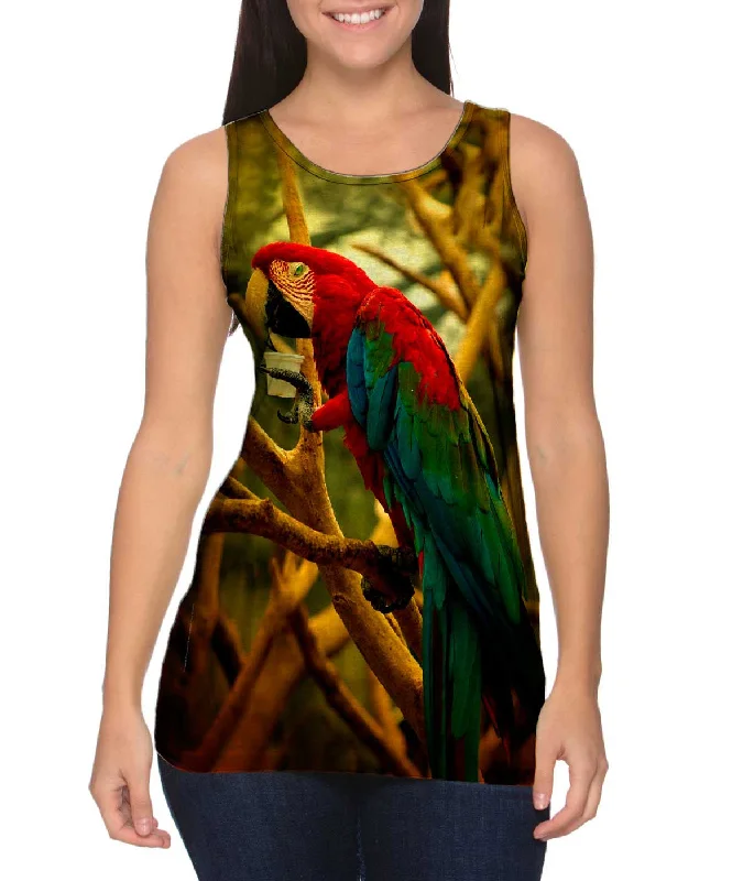 Women's Spaghetti Strap Tank Tops with Geometric PatternsCafe Macaw