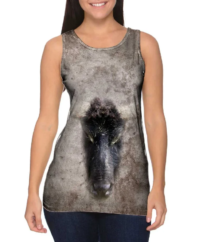 Scoop Neck Women's Linen Blend Tank Tops for SummerCamo Lobo
