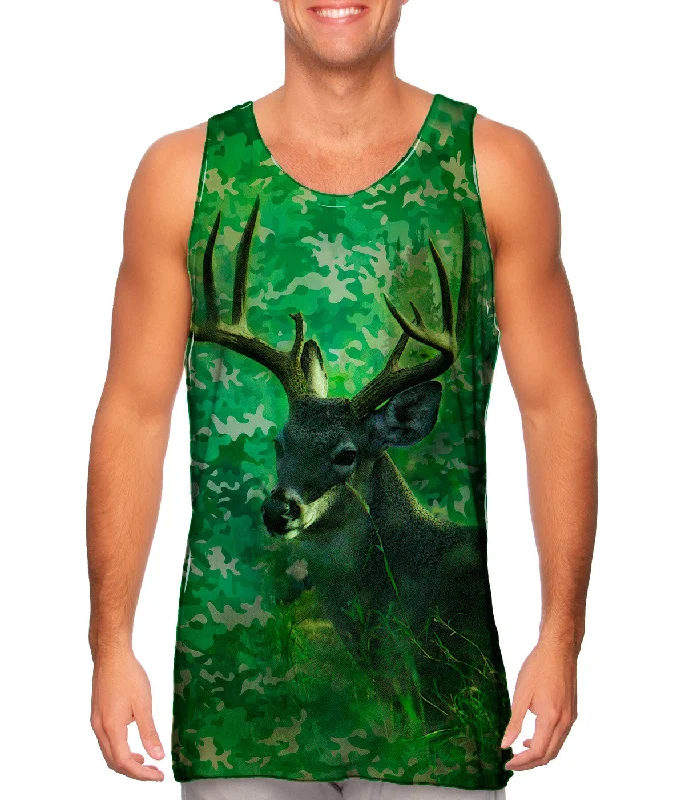 Women's Longline Tank Tops with Abstract PrintsCamouflage Kelly Deer