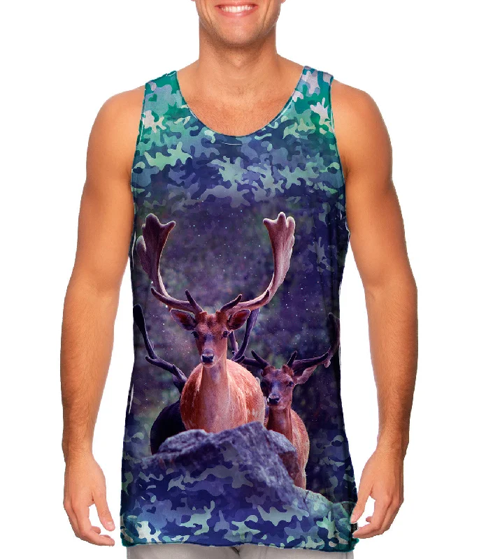 V - Neck Women's Moisture - Wicking Tank Tops for RunningCamouflage Perp Deer