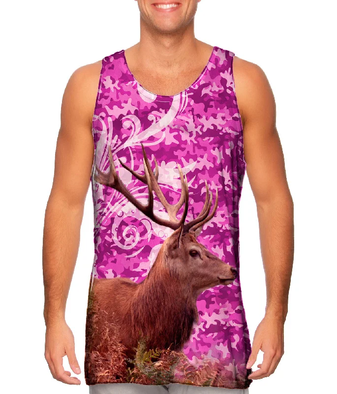 Women's Spaghetti Strap Tank Tops with Geometric PatternsCamouflage Rosa Deer
