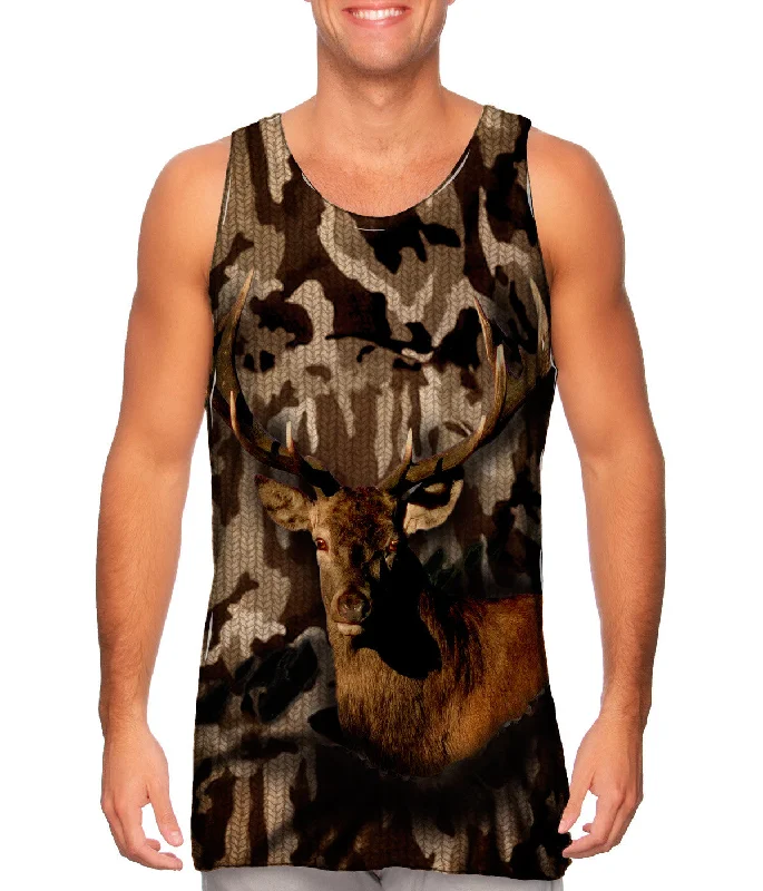 Women's Button - Down Tank Tops in Striped PatternsCamouflage Torque deer