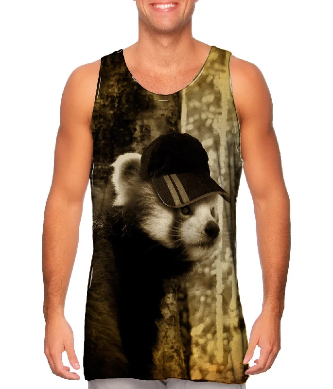 Plus Size Women's Side - Slit Tank Tops in Metallic ShadesCap Red Panda