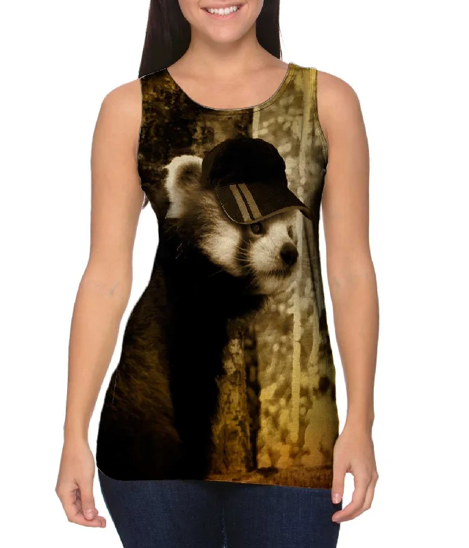 Halter Neck Women's Modal Blend Tank Tops for ComfortCap Red Panda