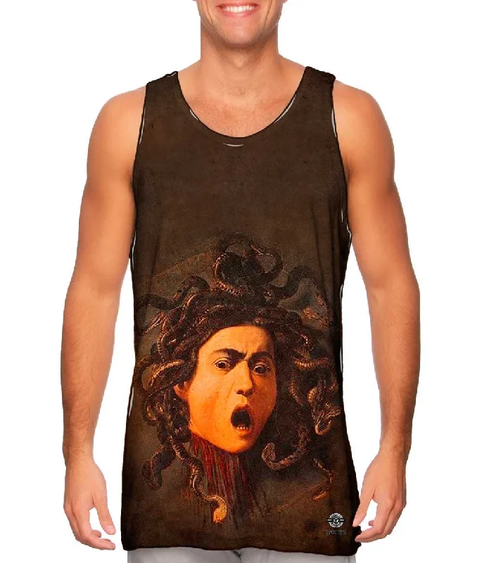 Women's Button - Down Tank Tops in Striped PatternsCaravaggio - "Medusa" (1597)