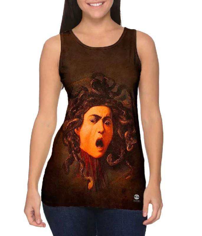 One - Shoulder Women's Rayon Blend Tank Tops for a Flowy LookCaravaggio - "Medusa" (1597)