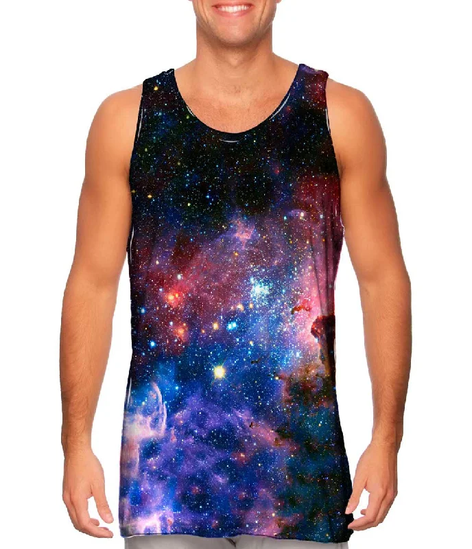 Plus Size Women's Ruffled Hem Tank Tops with Floral PrintsCarina Nebula Space Galaxy