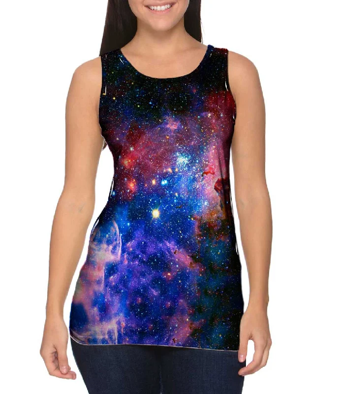 Square Neck Women's Organic Cotton Tank Tops in Earth TonesCarina Nebula Space Galaxy