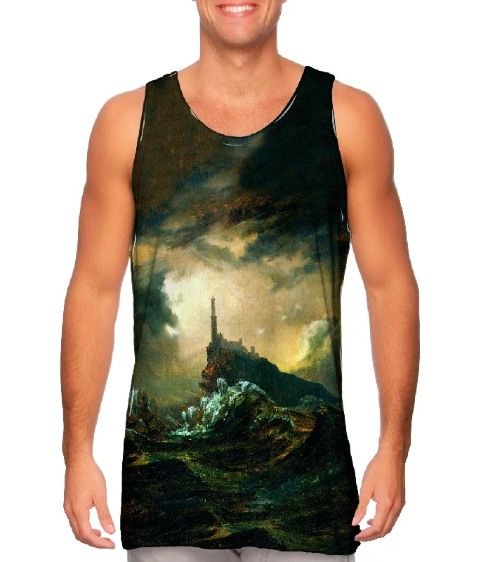 Women's Spaghetti Strap Tank Tops with Geometric PatternsCarl Blechen - "Stormy Sea with Lighthouse" (1826)