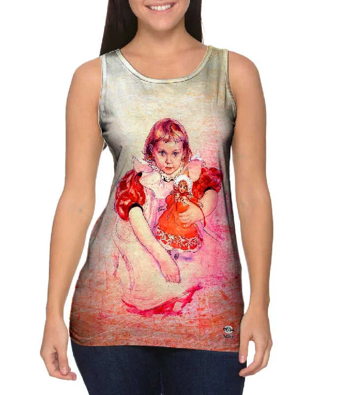 Plus Size Women's Side - Slit Tank Tops in Metallic ShadesCarl Larsson - "A Young Girl with a Doll" (1897)