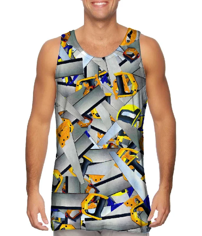Women's Button - Down Tank Tops in Striped PatternsCarpenters Saw Tools Of The Trade