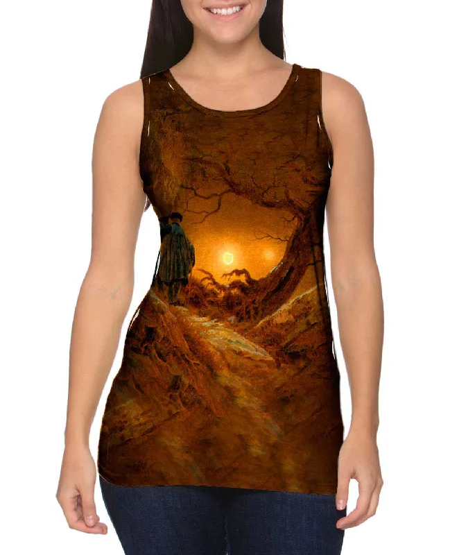 Women's Button - Down Tank Tops in Striped PatternsCaspar David Friedrich - "Two Men Contemplating the Moon" (1819)