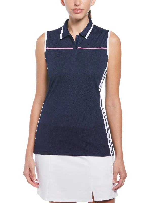 Womens Color Block Golf Polo