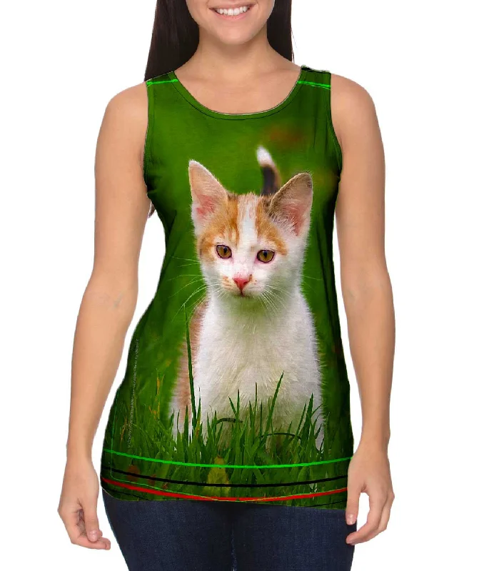 One - Shoulder Women's Rayon Blend Tank Tops for a Flowy LookCute As A Button Kitty Cat One - Shoulder Women's Rayon Blend Tank Tops for a Flowy LookCute As A Button Kitty Cat