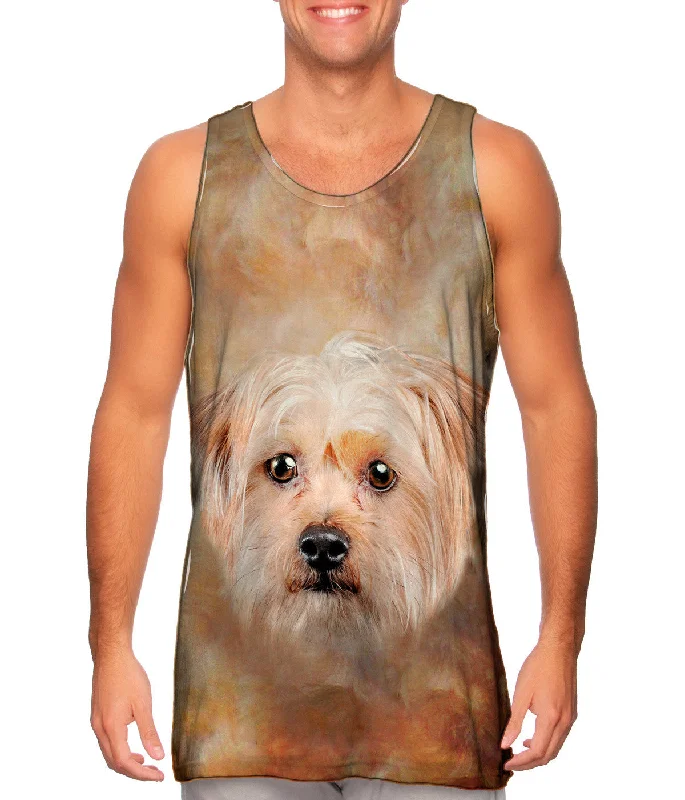 Plus Size Women's Criss - Cross Back Tank Tops in Neon ColorsCute Yorkie Face