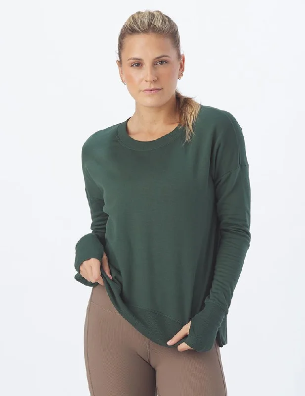 Thermal Women Long Sleeve Top for Extra Warmth in WinterLounge Long Sleeve: Forest