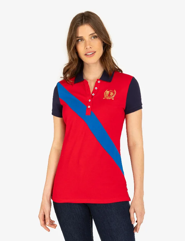 METALLIC CREST SASH POLO SHIRT