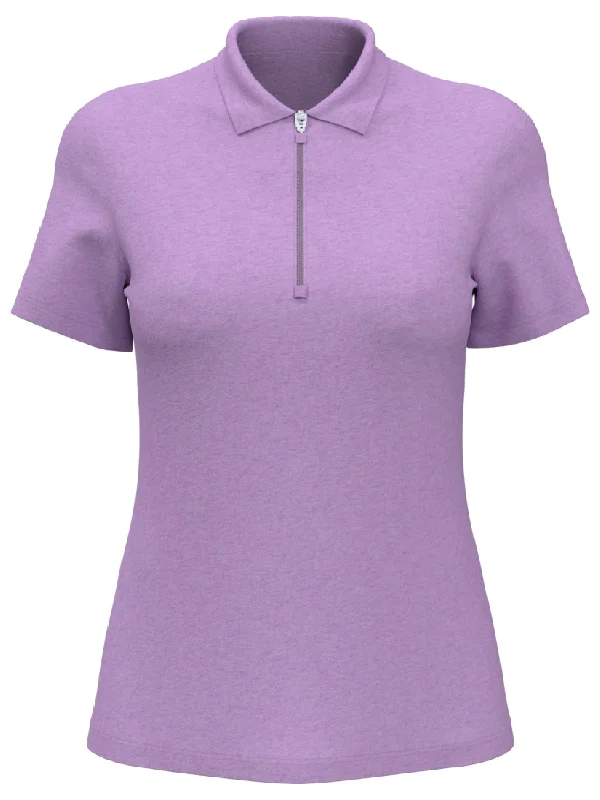 Womens Quarter Zip Short Sleeve Heather Golf Polo Shirt