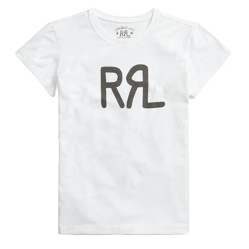 RRL by Ralph Lauren Womens Logo Cotton Jersey Tee White