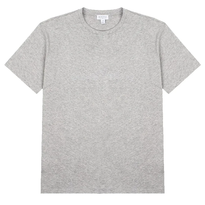 Sunspel Womens Boy Fit T-Shirt Grey Melange