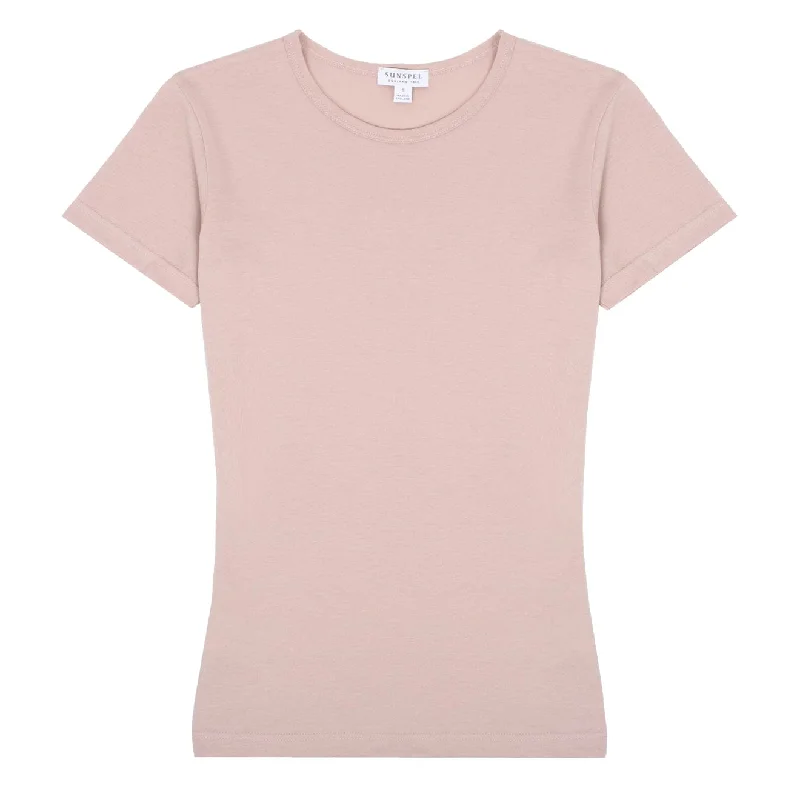 Sunspel Womens Classic T-Shirt Shell Pink