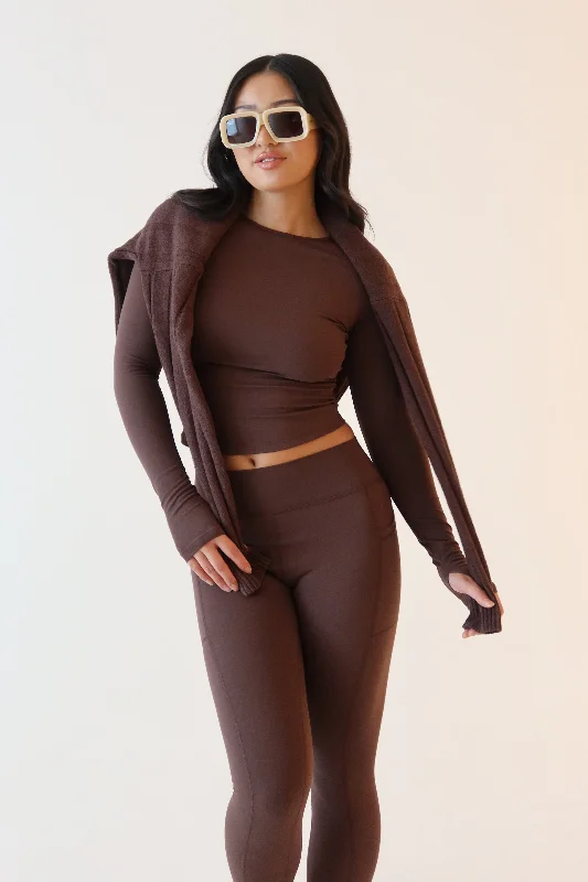 Plus Size Women Long Sleeve Top for a Flattering and Comfortable FitVenus Long Sleeve Top - Dark Chocolate Plus Size Women Long Sleeve Top for a Flattering and Comfortable FitVenus Long Sleeve Top - Dark Chocolate