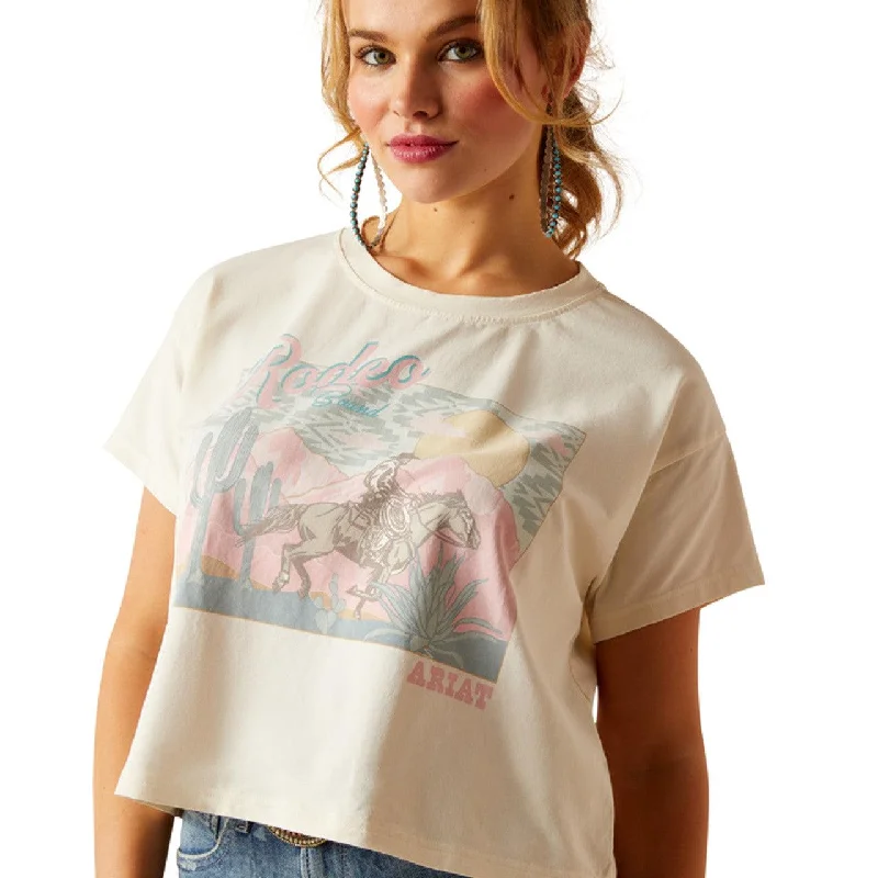 Pocket - Equipped Women Long Sleeve Top for Added FunctionalityWomen's RODEOBOUND CROPTEE PRISTINE