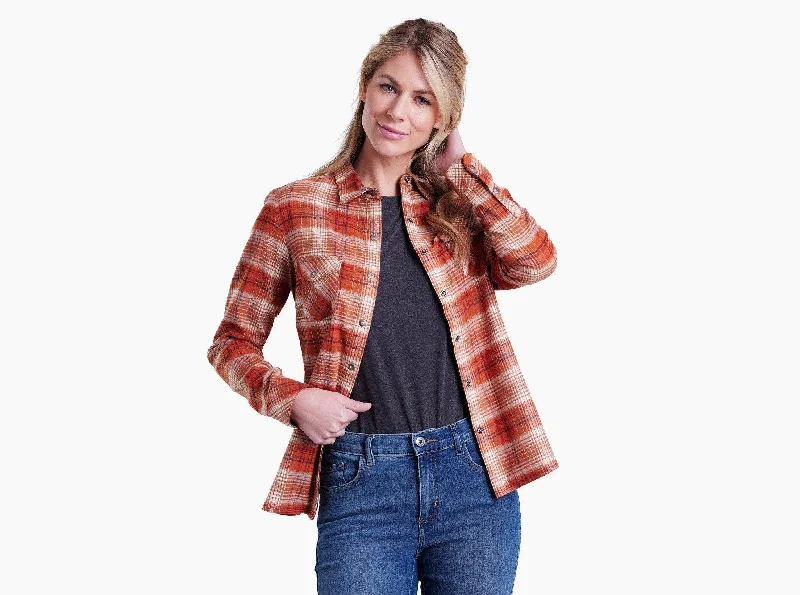 Button - Down Women Long Sleeve Top for a Classic StyleWomen's Tess Long Sleeve Flannel - Autumn Spice Button - Down Women Long Sleeve Top for a Classic StyleWomen's Tess Long Sleeve Flannel - Autumn Spice