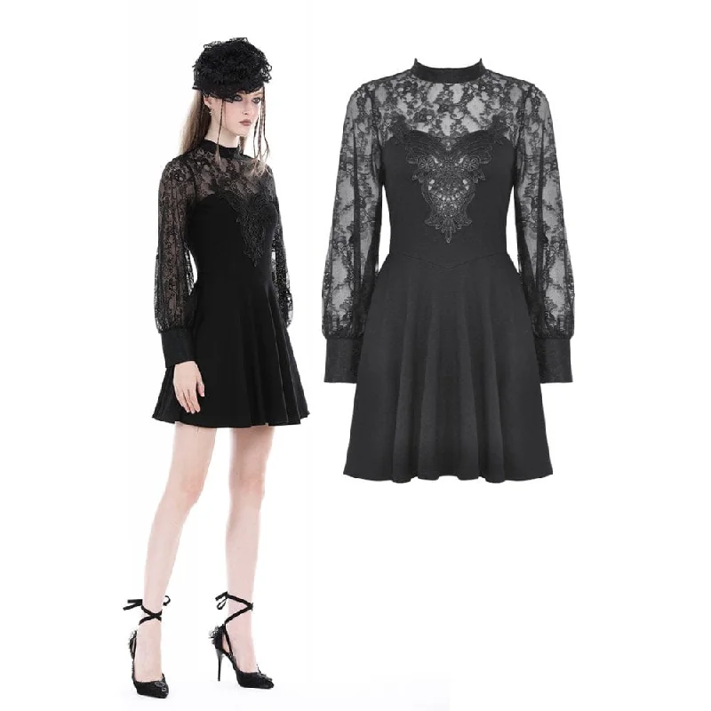 Button - Down Women Long Sleeve Top for a Classic StyleWomen's Gothic Cutout Lace Splice Dress