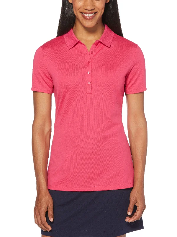 Womens Knit Collar Polo