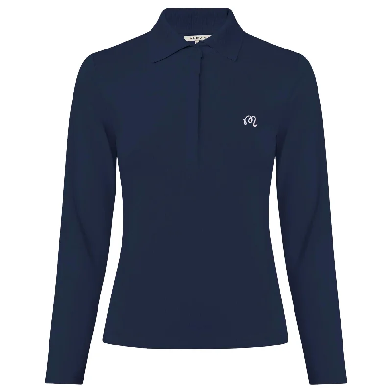 Womens Venus II LS Polo Navy - 2024