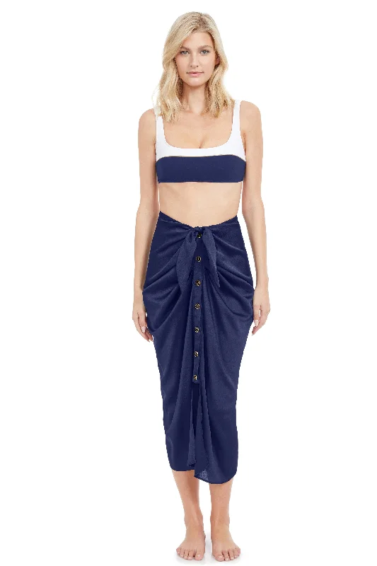 See - through cover ups for a sexy and alluring beach outfitGOTTEX HIGH CLASS TIED SARONG-STYLE COVER UP SKIRT